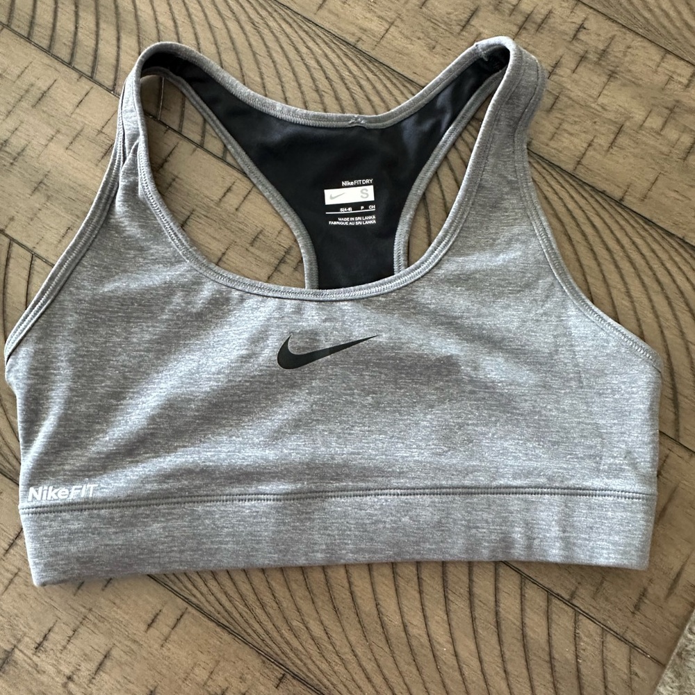 Grey Nike sports bra size small